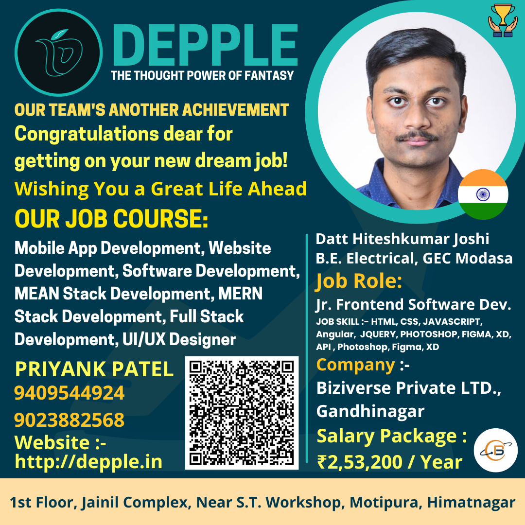 DEPPLE - DATT HITESHKUMAR JOSHI JOB PLACEMENT POST