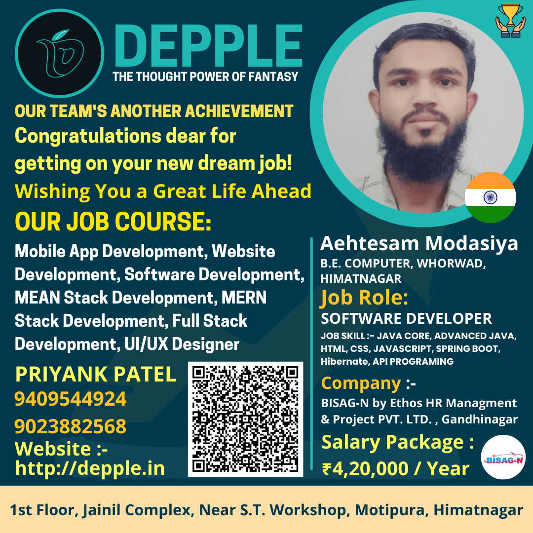 DEPPLE - Aehtesam Modasiya JOB PLACEMENT POST