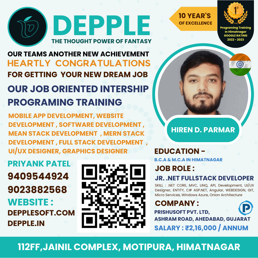 DEPPLE - HIREN D. PARMAR - DEPPLE JOB PLACEMENT POST