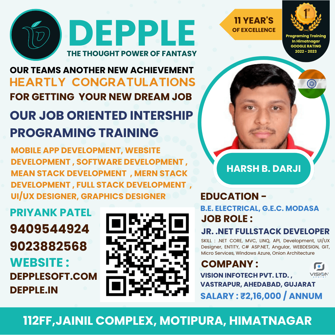 DEPPLE - HARSH B. DARJI - DEPPLE JOB PLACEMENT POST