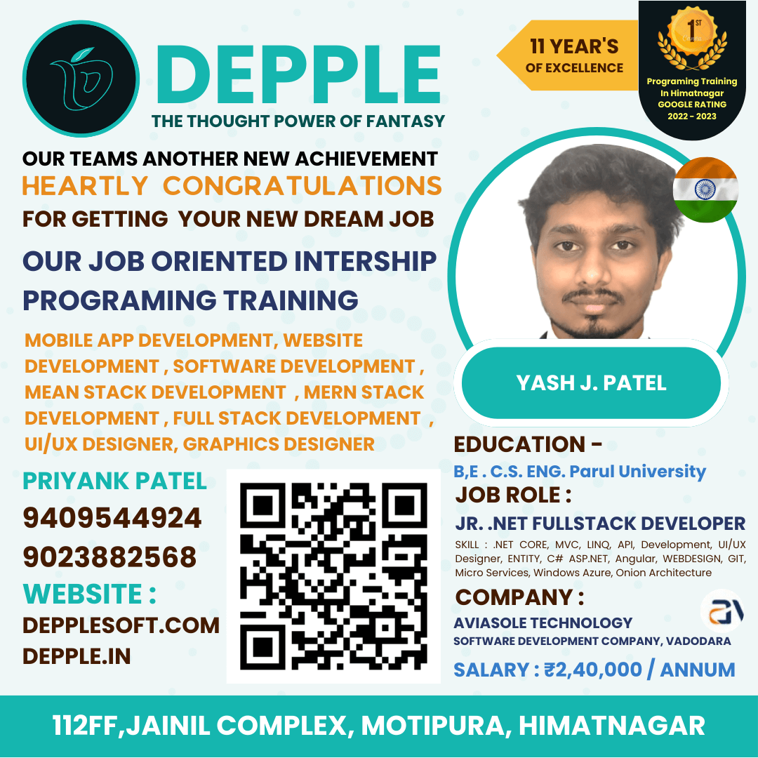 DEPPLE - YASH J. PATEL - DEPPLE JOB PLACEMENT POST